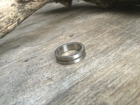 Ring  rvs met smal vlechtje. Prijs 25 euro